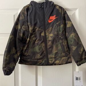 Nike Kids Camo Jacket - Black and Green